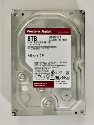 Western Digital Red Plus 8TB NAS HDD (WD80EFZZ) - Low Hours, 100% Healthy