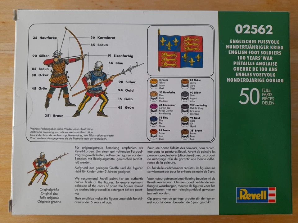 Revell 1/72 ENGLISH FOOT SOLDIERS 100 Years War figures set 02562 Sealed Box - Image 2 of 4