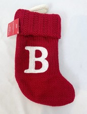New Wondershop Red Mini 8  Christmas Knit Stocking Initial Letter  B  