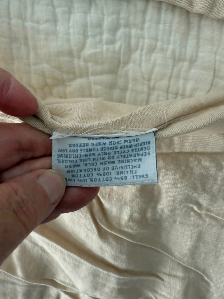 SIMPLY SHABBY CHIC Verde Algodón Lino Rosebud Estampado Floral Estándar Almohada Falsa Foto 4 de 4