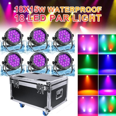 270W Waterproof LED Par Can Light RGBWA+UV Outdoor Stage Lights DJ Party w/Stand