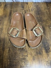 Birkenstock Madrid Big Buckle Sandals Unisex Cognac Oiled Leather Size W9/M7