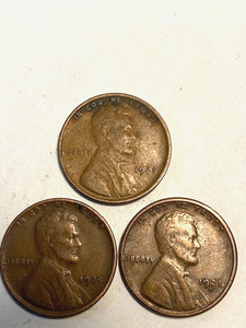 1925 P,D and S Lincoln Wheat Cents Nice Condition 001