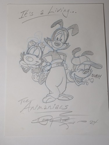 HANDSIGNIERT SIGNED DOUG RICE SKIZZE ORIGINAL ARTWORK ANIMANIACS CARTOON MIT COA - Bild 3 von 23