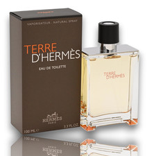 TERRE D'HERMES Hermes EAU DE TOILETTE 3.4 oz Spray for Men New Authentic
