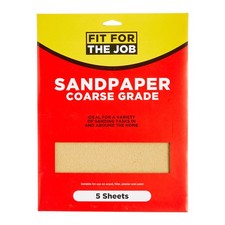 Fit For The Job 5 Sheets Sanding Wood Fine, Medium, Coarse Grade Sandpaper