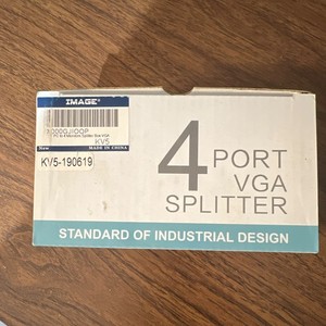 Image 4-Port VGA Splitter 1:4 (4-Way) VGA D-Sub, MPN KV5 KV5-190619