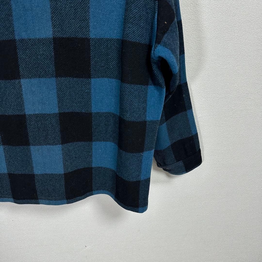 80s Pendleton Wool Blanket Jacket Buffalo Check B… - image 9