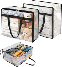 2 Pack Clear Storage Bags for Comforter, Clothes Bedding, Closet Organizers an