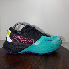 Hoka Speedgoat 7 Black Electric Aqua 1171929-BCQ Women's Size 8.5 Shoes Sneakers