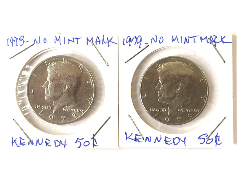 1973 & 1979 Kennedy Half Dollars — No Mint Mark —