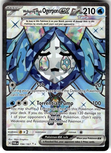 Wellspring Mask Ogerpon ex 194/167 Twilight Masquerade Pokemon NM Fast Ship
