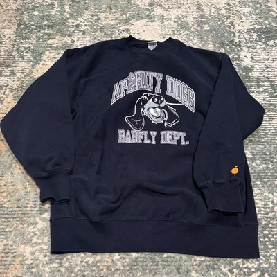 Reverse Weave Style Graphic Crewneck  Aperity Dogs  Barfly Navy XL