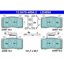 ATE 13.0470-4894.2 Bremsbelagsatz für ALFA ROMEO STELVIO GIULIA 952 949