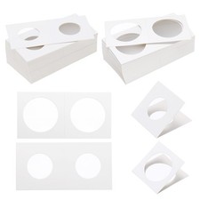 2x2 Coin Flips, 100pcs 27.5/37mm Cardboard Coin Holder Paper Coin Holders, White