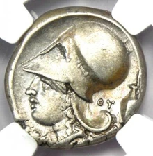 Acarnania Thyrrheium AR Stater 300 BC Pegasus Athena Coin - NGC AU - 5/5 Surface