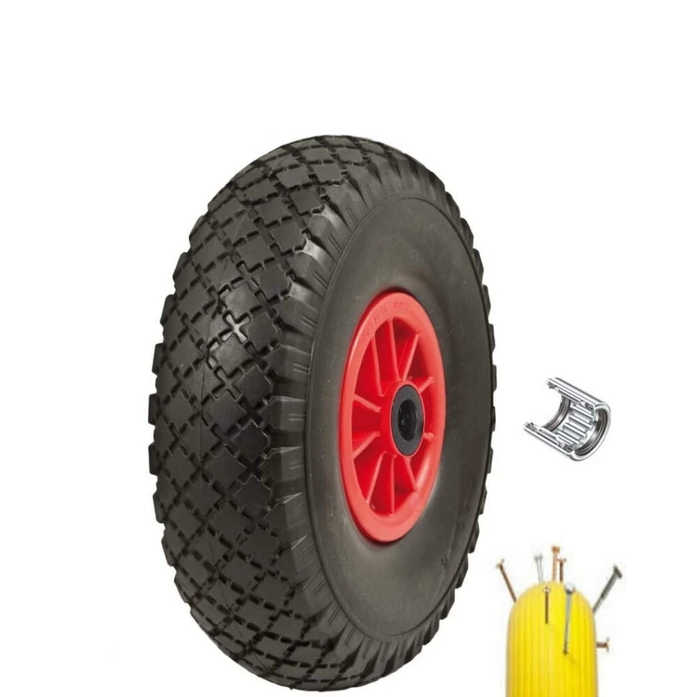 Ruote Carrello Roue Increvable 14'' Polyuréthane 360x85mm - Alésage 10mm - Pour Chariot, Diable, Brouette Roulement à Billes Roue