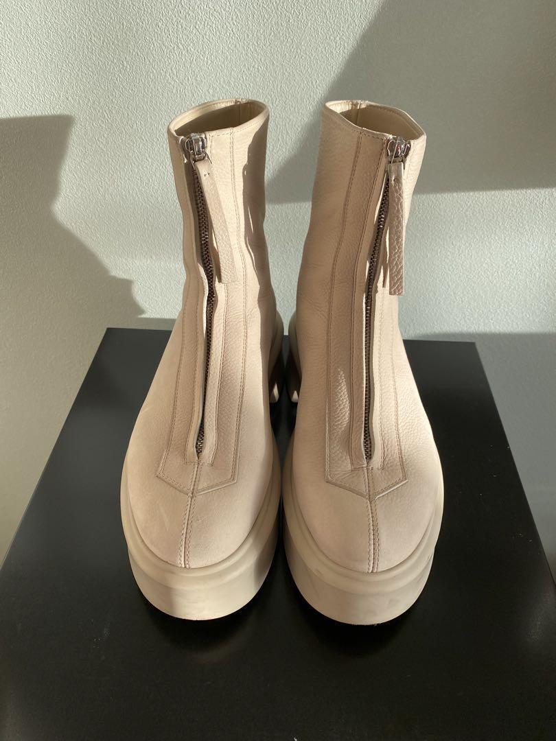 THE ROW Zipped Boot Ⅰ Leather Front Zipper Beige Size: 36 THE ROW Zipped Boot Ⅰ Leather Front Zipper Beige Size: 36