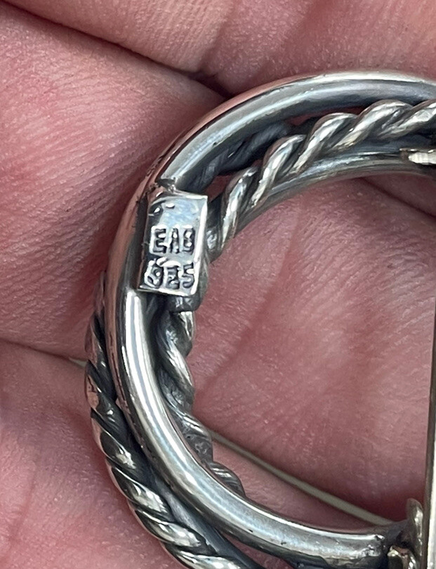 Vintage Mexico EAB Solid Sterling Silver Circle P… - image 7