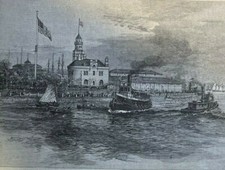 1884 New York Custom House Barge Office Immigrants Castle Island