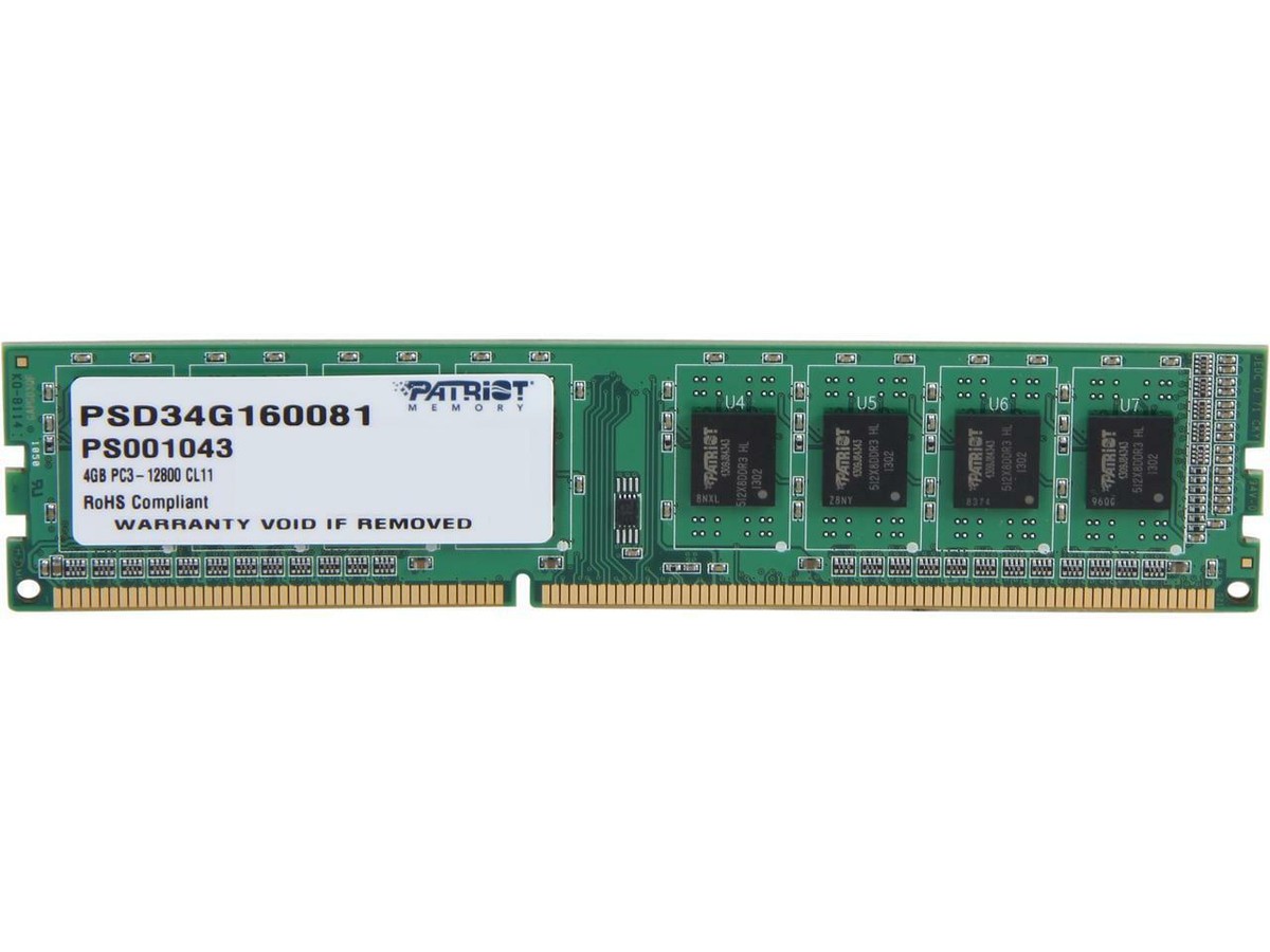 Patriot Signature Line 4GB 240-Pin DDR3 SDRAM DDR3 1600 (PC3 12800 - Main Image