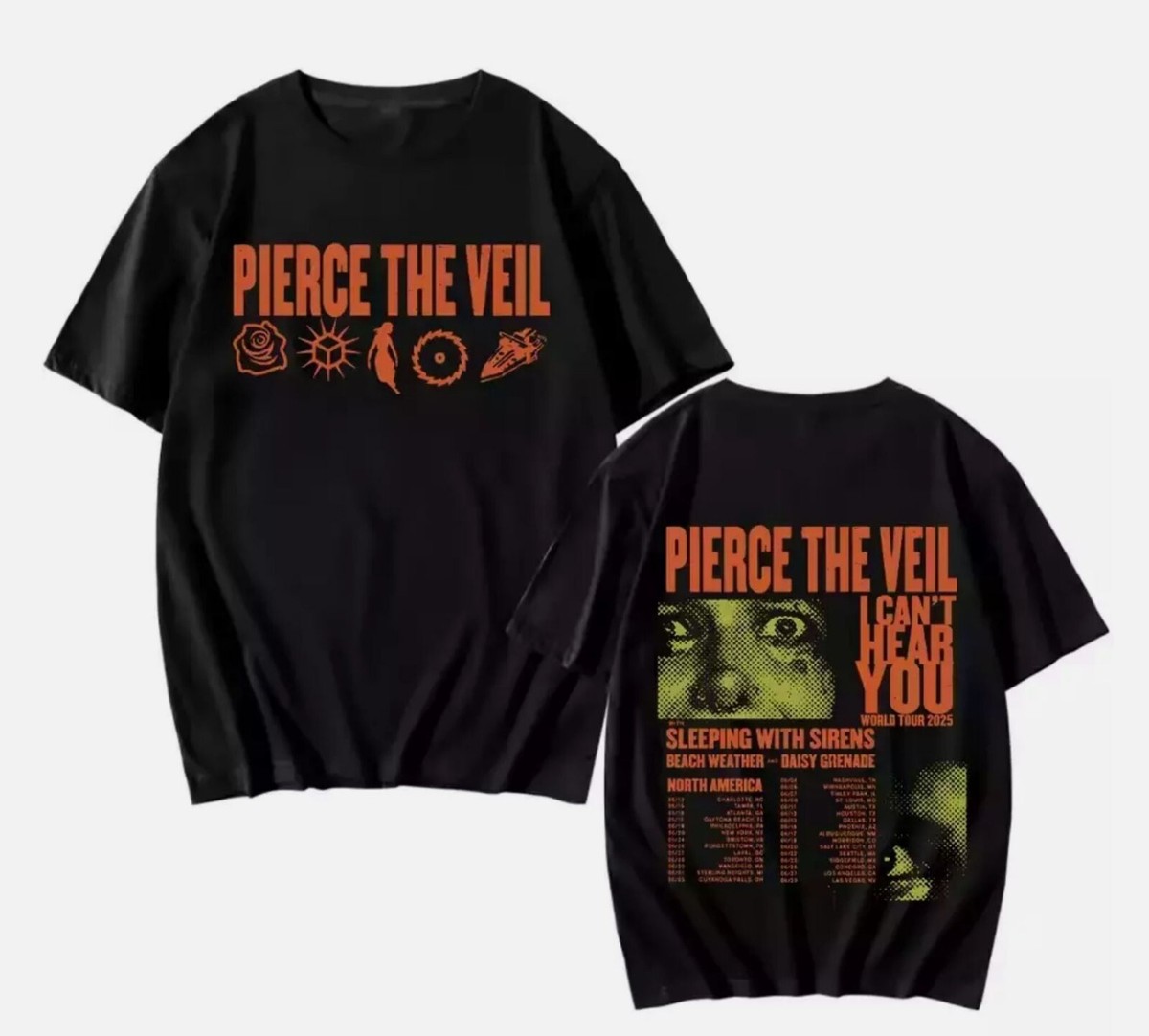 Pierce The Veil I Can_t Hear You World Tour 2025 T-shirt Double