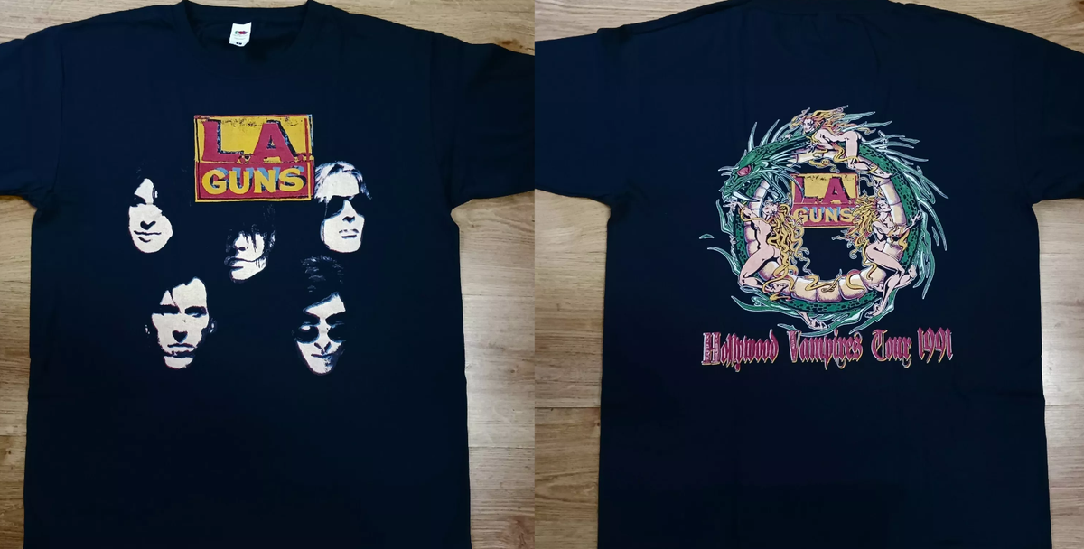 Hollywood Vampires Tour 1991 L.A. Guns Band T Shirt Full Size S