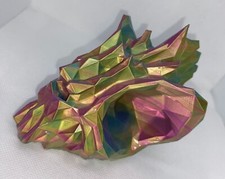 3d Printed Lowpoly Skull, big - 126mm, colour Rainbow Water, Bristolian artist