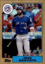 2017 Topps 1987 Continuity Jose Bautista Silver Pack Refractor 87-JBU Blue Jays