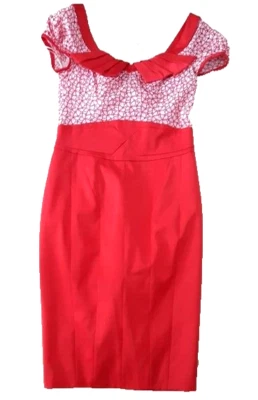 Robe Karen Millen vintage rouge-blanche taille UK12 (40) - Photo 1/3