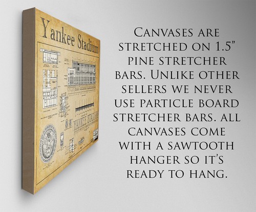 Poster - Yankee Stadium Blueprints Art Print - Choose Unframed Poster or Canvas - Picture 2 of 9