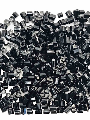 Hex Seed Beads 8/0 Jet Black 20g