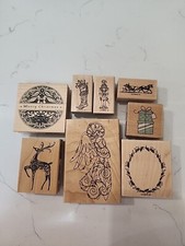 Stampin Up Rubber Stamps  MISC LOT Of 8 Christmas Holiday