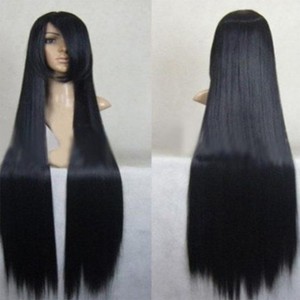 Hot Play Anime Wig Cosplay Harajuku Style Black Long Straight Hair