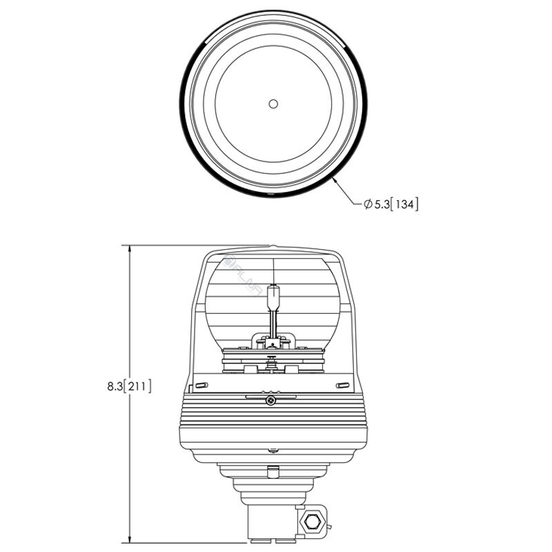 ECCO 5810B Blue Beacon with DIN Pole Bracket Rotating Halogen eBay