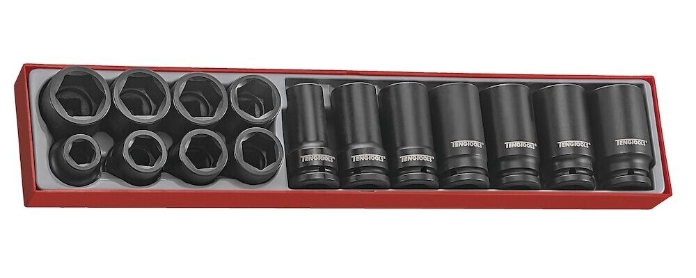 Teng Tools TTX9415 - 3/4"" Drive 6-point DIN Impact Socket Metric Set - 15pcs