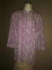 Fdj french dressing jeans Purple Stripes Blouse Size 18 For Women (B55)