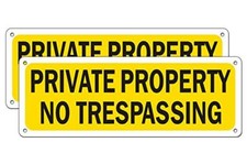 No Trespassing Private Property Sign Aluminum Metal for House Business Fence
