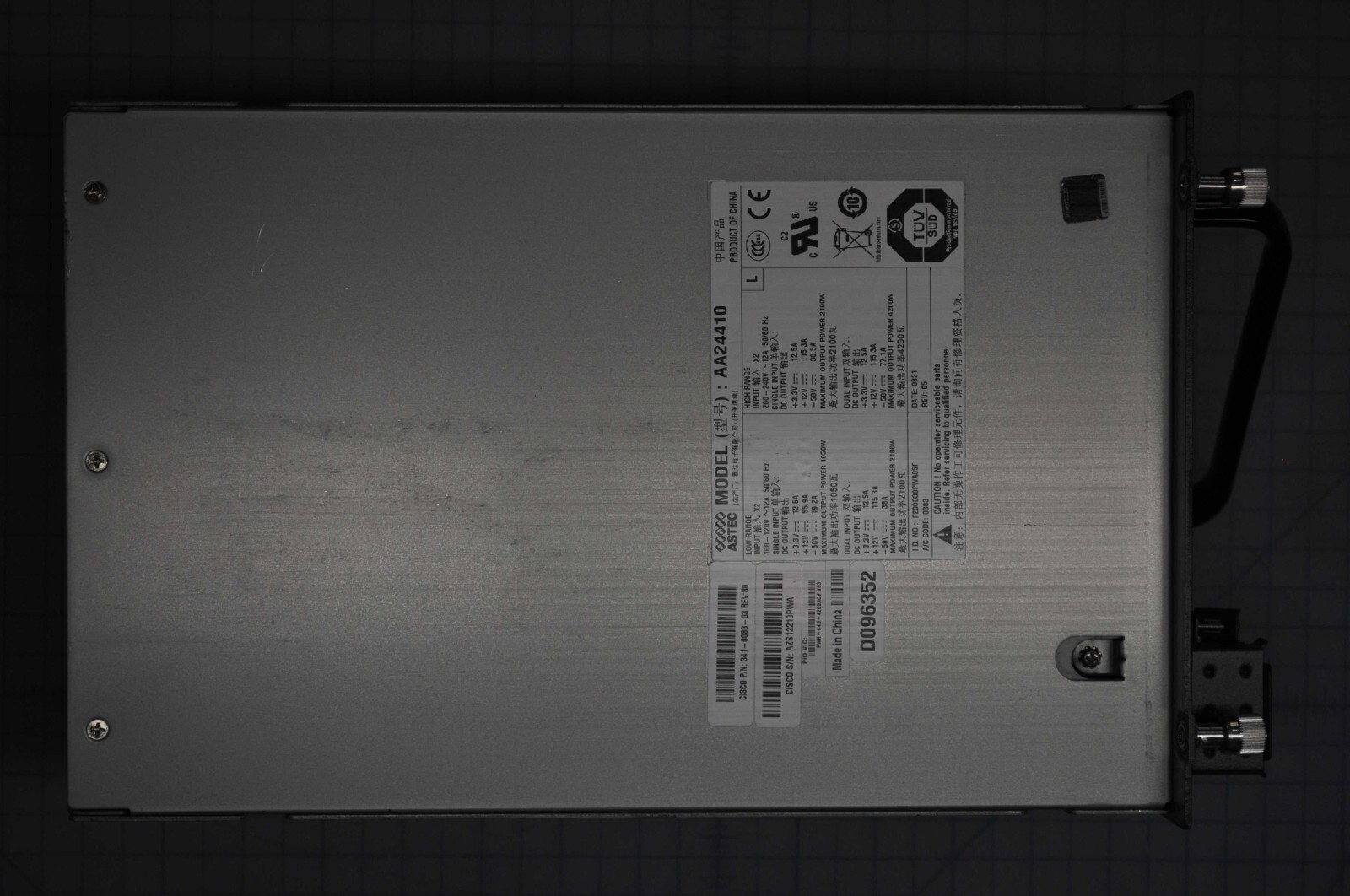 CISCO CATALYST 4500 4200W AC DUAL INPUT POWER SUPPLY (DATA POE) PWR-C45 ...