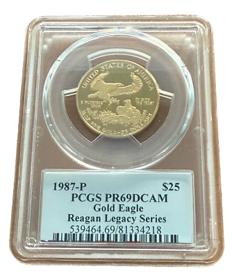 US 1987 P Gold 1/2 oz $25 PCGS PR69DCAM Proof Gold Eagle | eBay