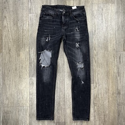 Dsquared2 Cool Guy Jeans 29x30.5 Gray Distressed Made in Italy Slim Fit Denim