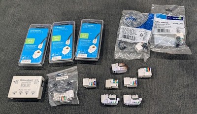 Lot of Keystone Jacks Phone Modules On-Q Leviton FutureSmart RJ-25 CAT 5E