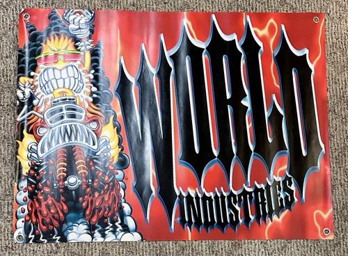 Vintage 1990/2000 World Industries Road Rage SKATEBOARD Poster Banner Sign Mint!