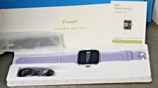 Letsfit E41 SmartWatch Bluetooth, Lavendar band, Black band &plug Health Tracker