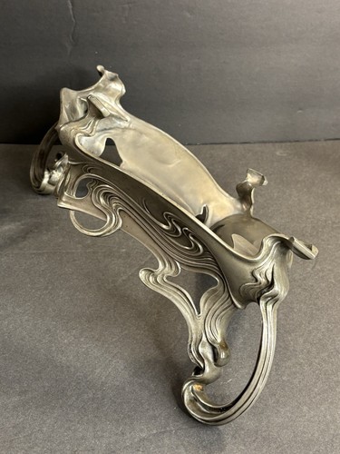 Antique Metal And Crystal Planter/Art Nouveau/Silverplate/Pewter/Germany C.1925 - Picture 13 of 19