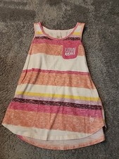 JUSTICE TANK TOP SIZE 12 Pink And White Stripe