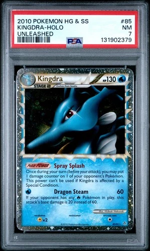 2010 POKEMON HEARTGOLD & SOULSILVER UNLEASHED #85 KINGDRA-HOLO PSA 7