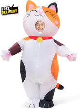 Kids Inflatable Calico Cat Costume Full Body Blow Up Suit Halloween 3'11"-4'7"