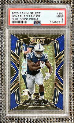 2020 Panini Select Jonathan Taylor RC #08/25 Blue Disco Prizm SSP PSA 9