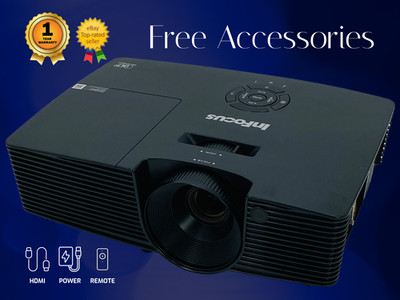 Reliable InFocus 3LCD Projector for Presentations, Meetings 3500 Lumens w/Kit  